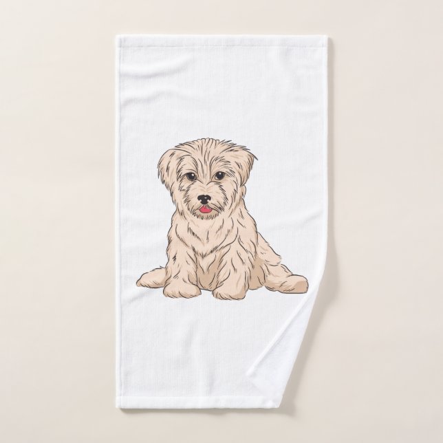 wonderfully cute havanese dog design hand towel  (Hand Towel)