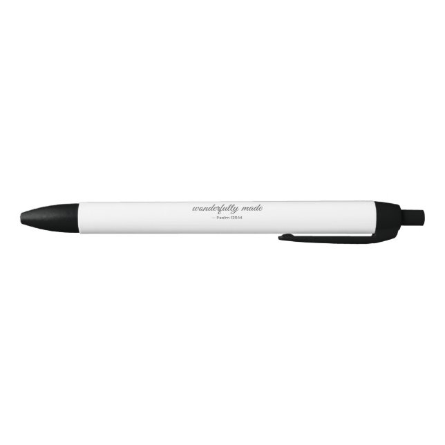 Wonderfully Made Christian Pen Psalm 139:14 White (Bottom)