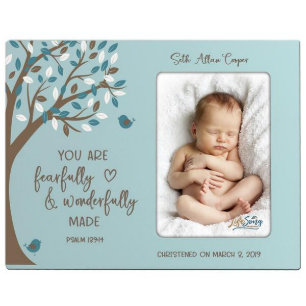 Wonderfully Made Dedicatory Blue Picture Frame