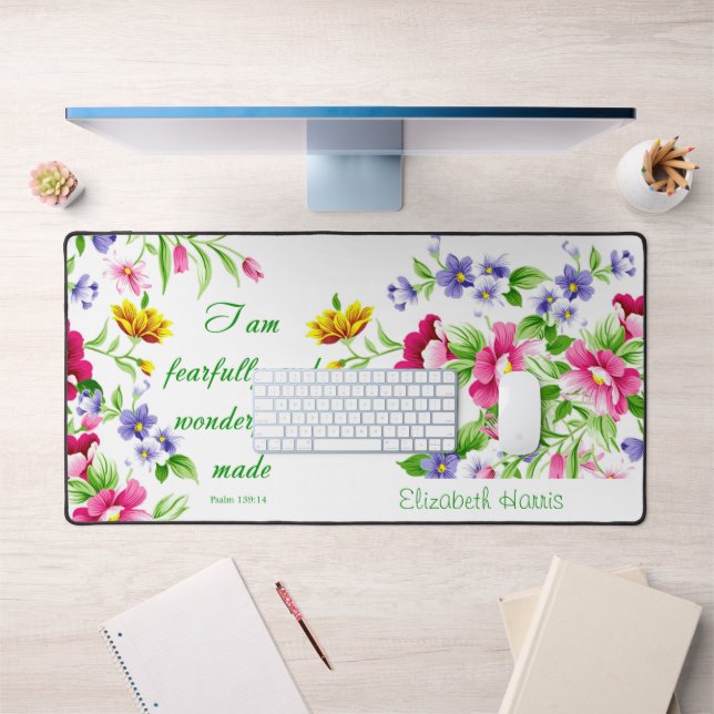 Wonderfully made personalized floral desk mat (Office 1)