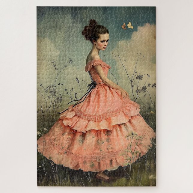 Wonderfully Weird Vintage Girl Difficult  Jigsaw Puzzle (Vertical)