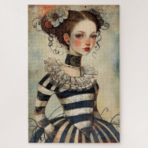Wonderfully Weird Vintage Girl Difficult  Jigsaw Puzzle