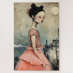 Wonderfully Weird Vintage Girl Difficult Jigsaw Puzzle