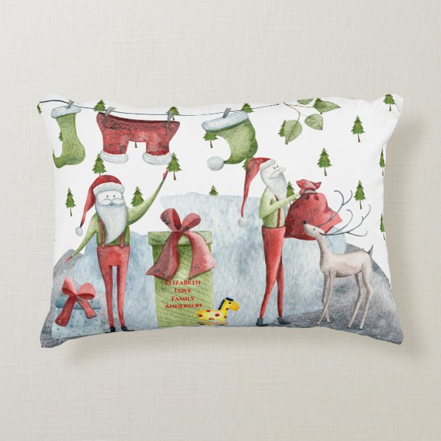 Wonderfully Whimsical Christmas Decor Personalized Accent Pillow (Front)