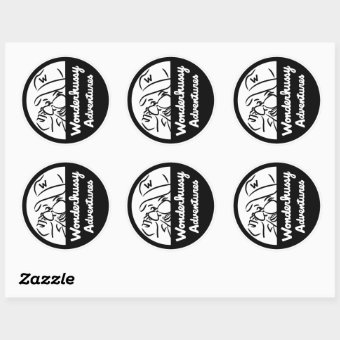 Wonderhussy Adventures Black & White Peek-a-boo Classic Round Sticker