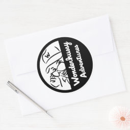 Wonderhussy Adventures Black & White Peek-a-boo Classic Round Sticker