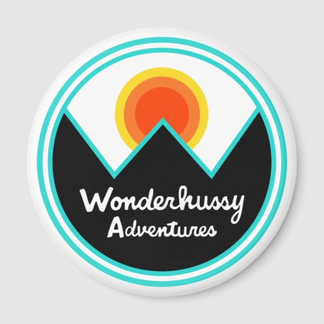 Wonderhussy Adventures Round Retro Sunset Magnet