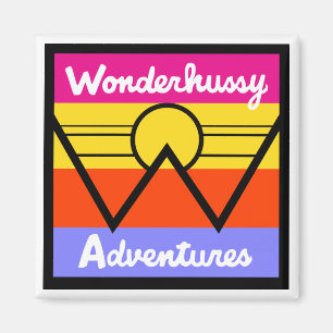 Wonderhussy Adventures Sunset Mountain Logo Magnet