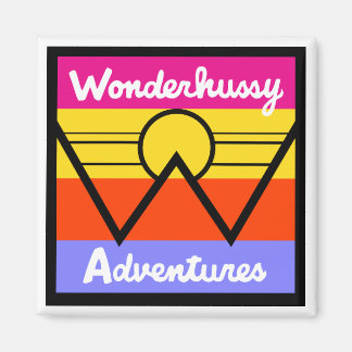 Wonderhussy Adventures Sunset Mountain Logo Magnet