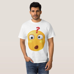Wondering emoji on white tshirt