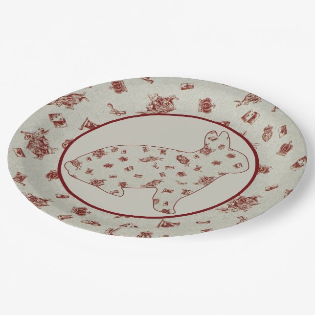 Wonderland 2 Rabbit Paper Plates (Angled)