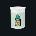 Wonderland Alice Drink Me Big and Small Vintage Beverage Pitcher<br><div class="desc">This is a beautiful wonderland inspired design that makes the perfect gift. This design features the classic "Drink Me" bottle with two Alice,  one big and one small,  to reflect the story.</div>