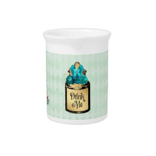 Wonderland Alice Drink Me Big and Small Vintage Beverage Pitcher