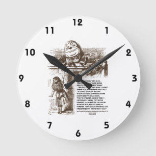 Wonderland Alice Humpty Dumpty Conversation Quote Round Clock