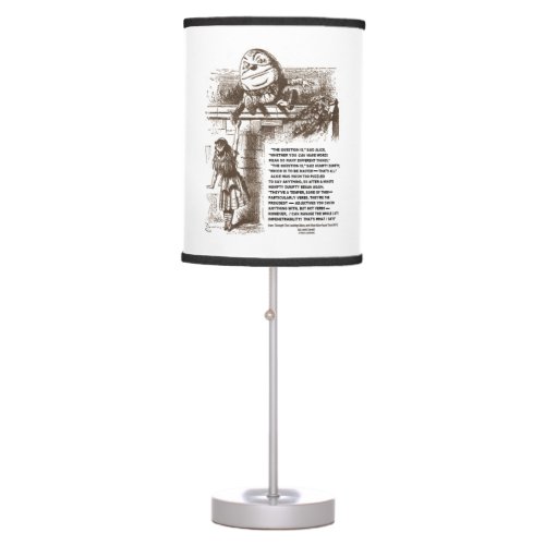 Wonderland Alice Humpty Dumpty Conversation Quote Table Lamp