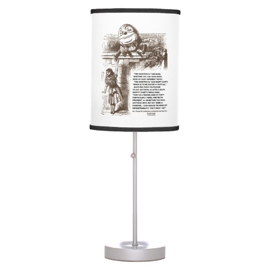 Wonderland Alice Humpty Dumpty Conversation Quote Table Lamp (Front)