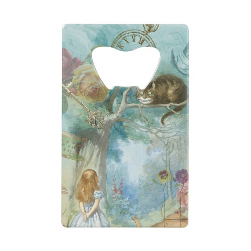 Wonderland _ Alice In Wonderland Collage Credit Card Bottle Opener