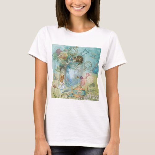 Wonderland _ Alice In Wonderland Collage T_Shirt