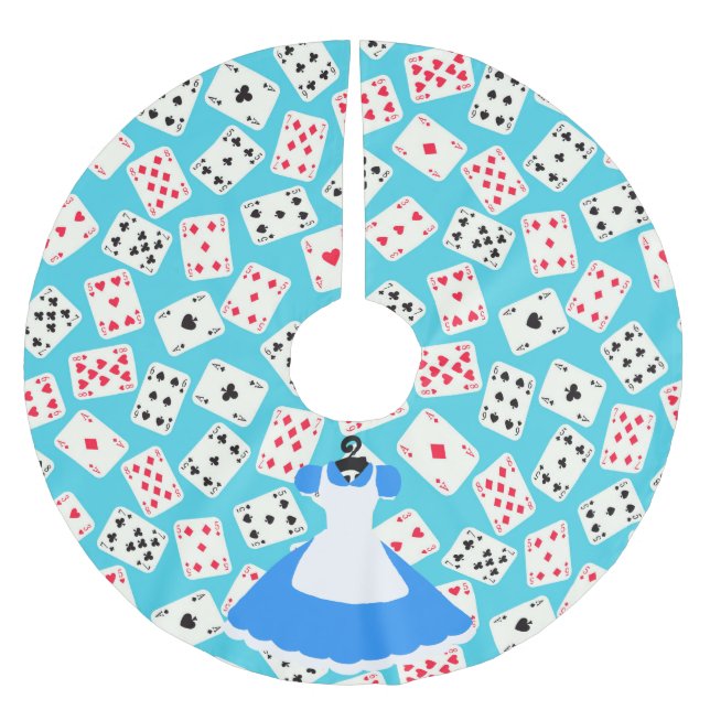 Wonderland Alice Pattern Brushed Polyester Tree Skirt (Front)