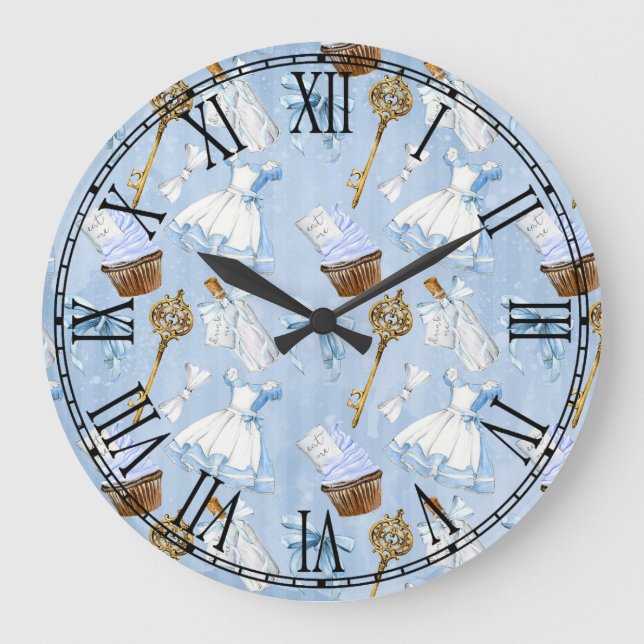 Wonderland Alice Pattern Large Clock (Front)