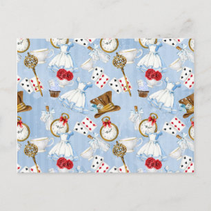 Wonderland Alice Pattern Postcard