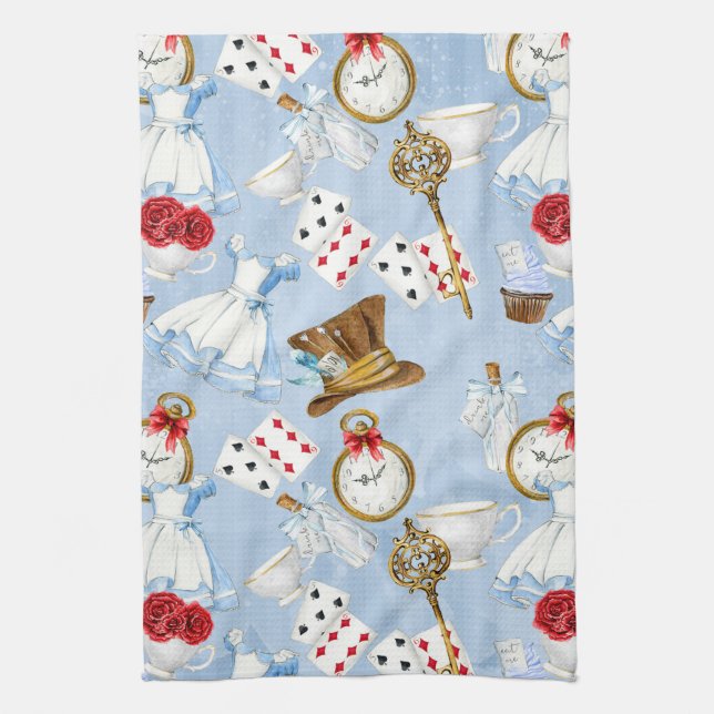 Wonderland Alice Pattern Towel (Vertical)