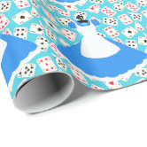 Alice in Wonderland Flowers Wrapping Paper Gift Wrap 