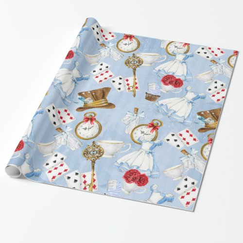 Wonderland Alice Pattern Wrapping Paper