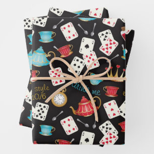 Wonderland Alice Pattern Wrapping Paper Sheet