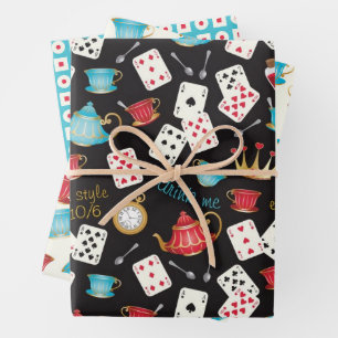 Wonderland Alice Pattern Wrapping Paper Sheet