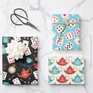 Wonderland Alice Pattern Wrapping Paper Sheet