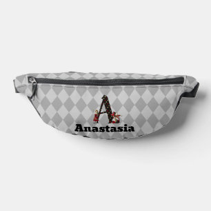 Wonderland Alice & Queen of Hearts Letter A   Fanny Pack