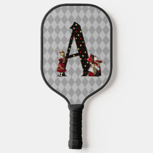 Wonderland Alice & Queen of Hearts Letter A Pickleball Paddle
