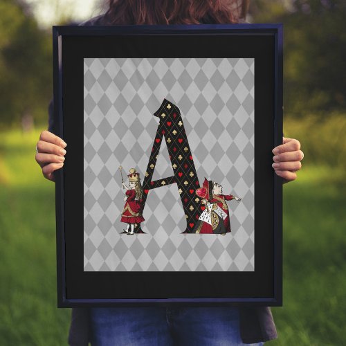 Wonderland Alice  Queen of Hearts Letter A  Poster