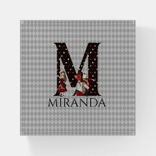 Wonderland Alice & Queen of Hearts Letter M Paperweight