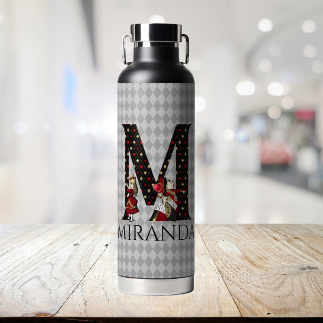Wonderland Alice & Queen of Hearts Letter M   Water Bottle (Creator Uploaded)