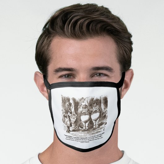 Wonderland Alice Tweedledum Tweedledee Logic Qte Face Mask (Worn Him)