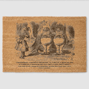Wonderland Alice Tweedledum Tweedledee Logic Qte Fiber Doormat
