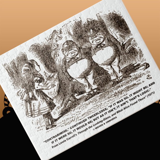 Wonderland Alice Tweedledum Tweedledee Logic Qte Jigsaw Puzzle (Jigsaw puzzle for any fan of Wonderland logic featuring conversation between Alice & Tweedledee)