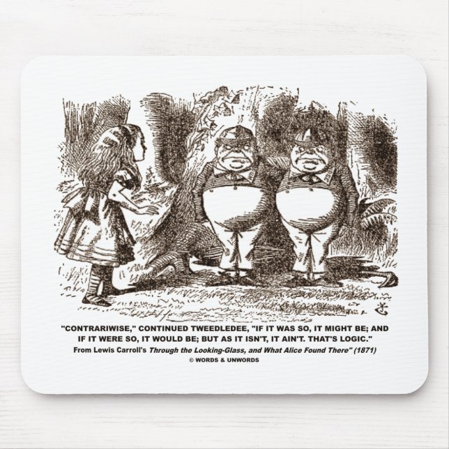 Wonderland Alice Tweedledum Tweedledee Logic Qte Mouse Pad (Front)