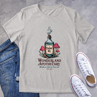 Wonderland Apothecary Logo Drink Me Bookish Tri-Blend Shirt