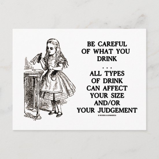 Wonderland Be Careful What You Drink (Alice) Postcard