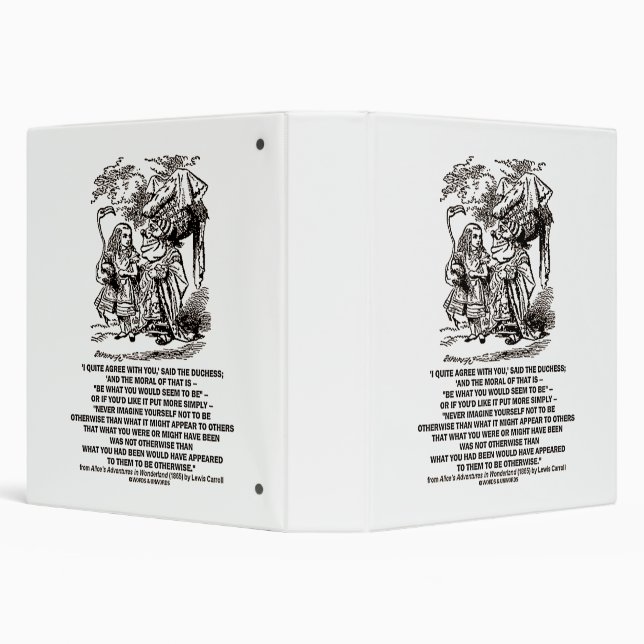 Wonderland Be What You Would Seem To Be Duchess 3 Ring Binder (Background)