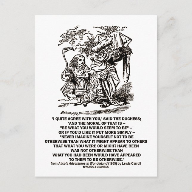 Wonderland Be What You Would Seem To Be Duchess Postcard (Front)