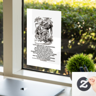 Wonderland Be What You Would Seem To Be Duchess Window Cling