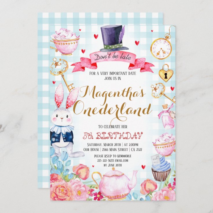 Wonderland Birthday Invitation 