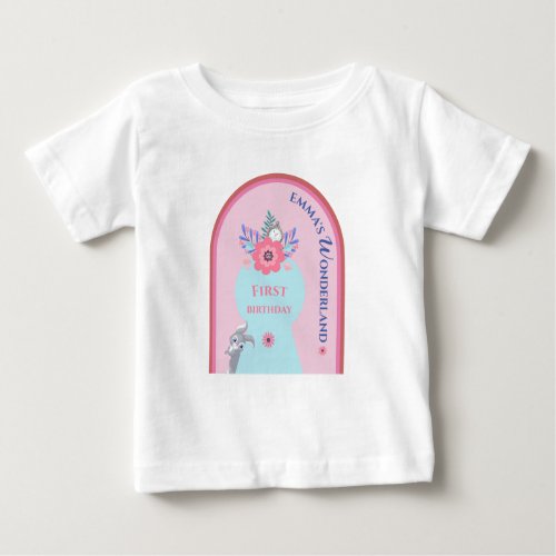 Wonderland Birthday Napkins Baby T_Shirt