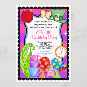 Wonderland Birthday Party Invitation