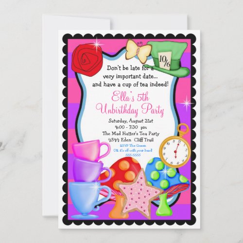 Wonderland  Birthday  Party Invitation