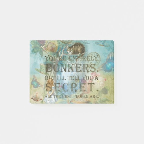 Wonderland _ bonkers Quote _  Alice In Wonderland Post_it Notes